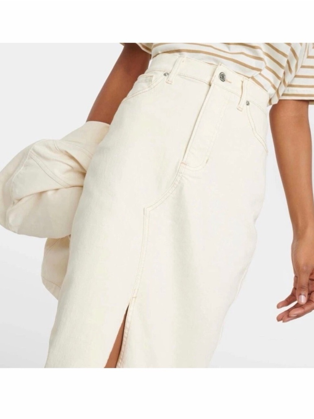 Veronica Beard NWT Size 10 Ecru Breves Midi Skirt Designer Luxury Brunch Chic